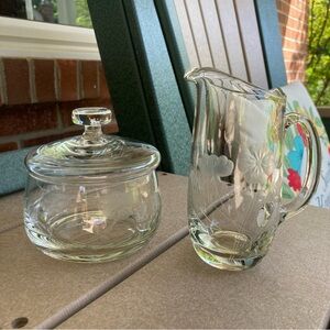 Vintage DaVinci Creamer & Sugar Bowl by Crystal Clear